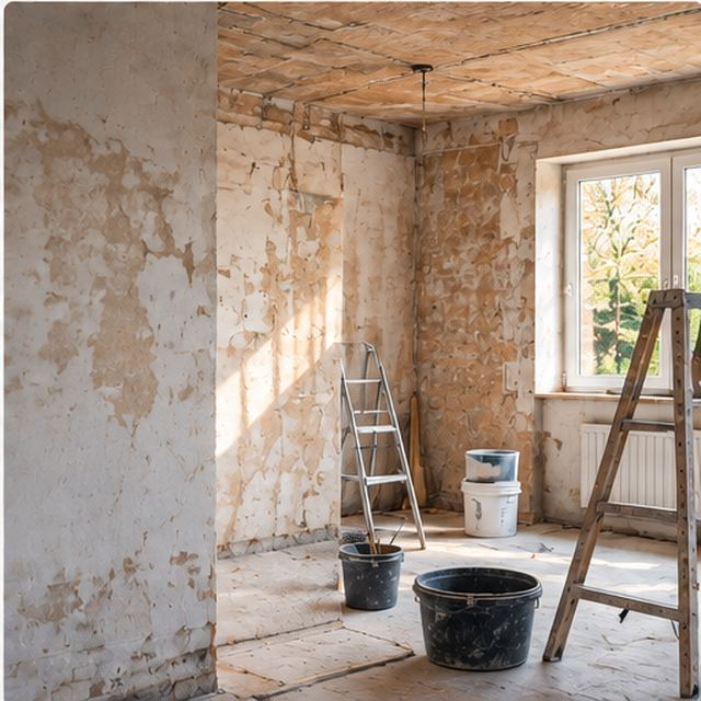 Renovatieproject in Zeeland met kale muren en gereedschap